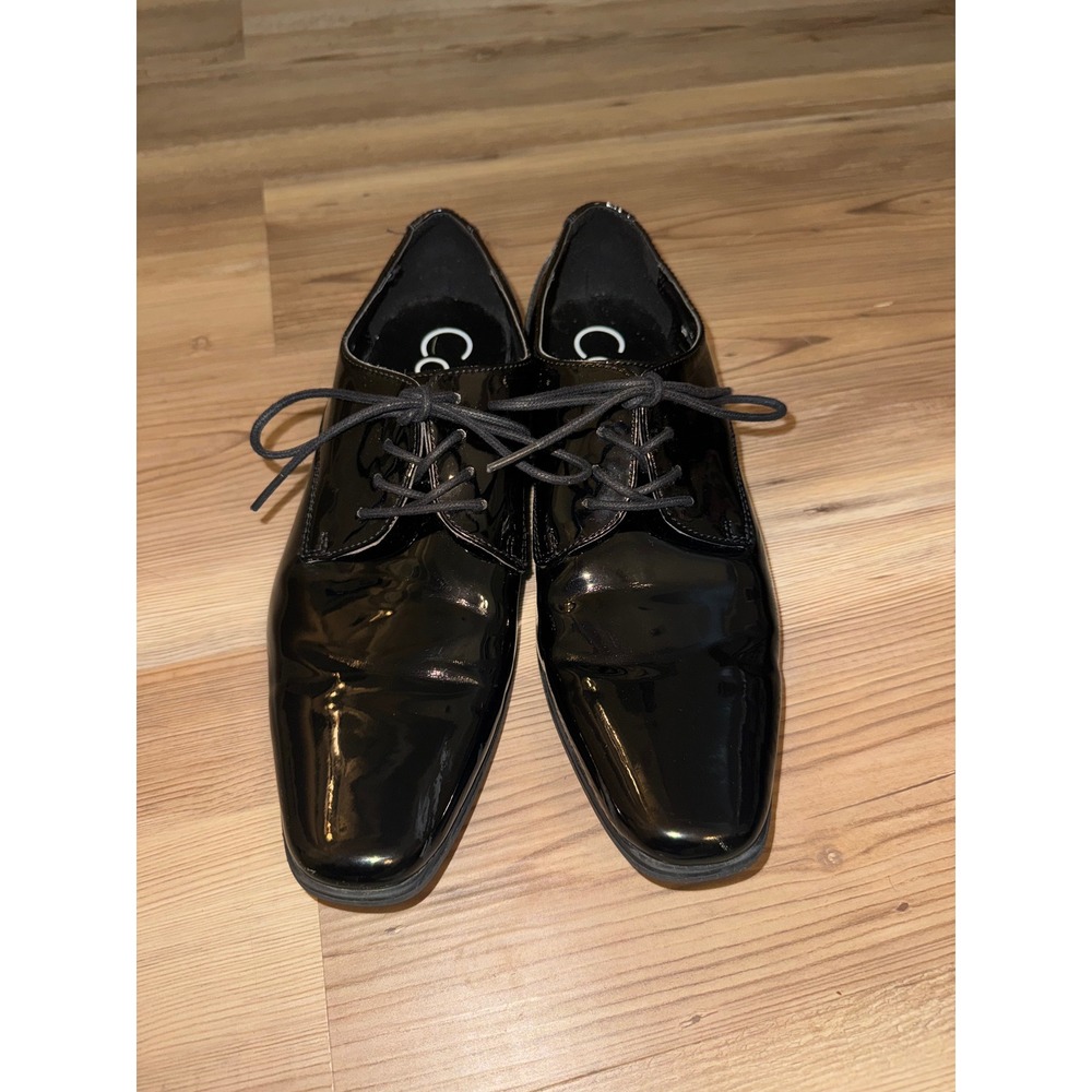 Calvin Klein Brodie Black Patent Leather Oxford Dress Shoes Mens 9 34F7024